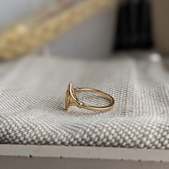 14K solid gold ring - Wings of Antiquity - Picture 3 of 17